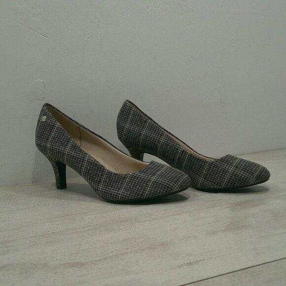 Life Stride Sexy Retro Styled Classic Gray Houndstooth Parigi Pump Heels Size 8M - Picture 1 of 11